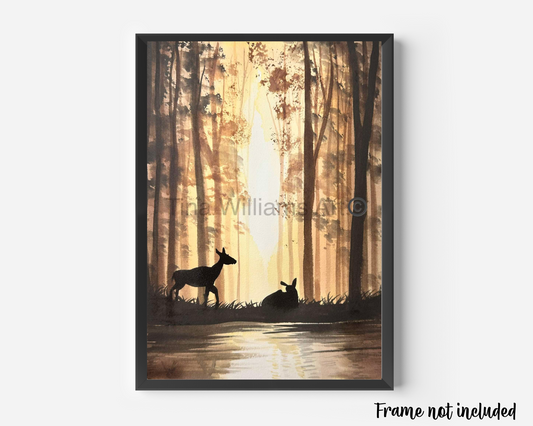 Deers in a Forest Sip & Paint