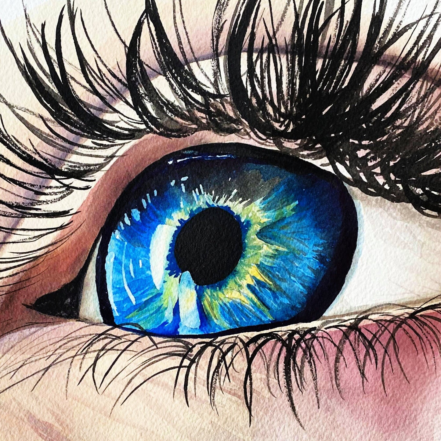 One Of A Kind Original Artwork - Watercolor Art - Captivating Eye - Optometrist